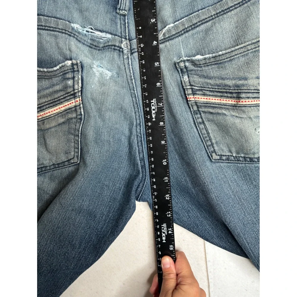 Fried Denim Mens Slim Fit Distressed Ripped Jeans Blue 32x30‎ skate grunge